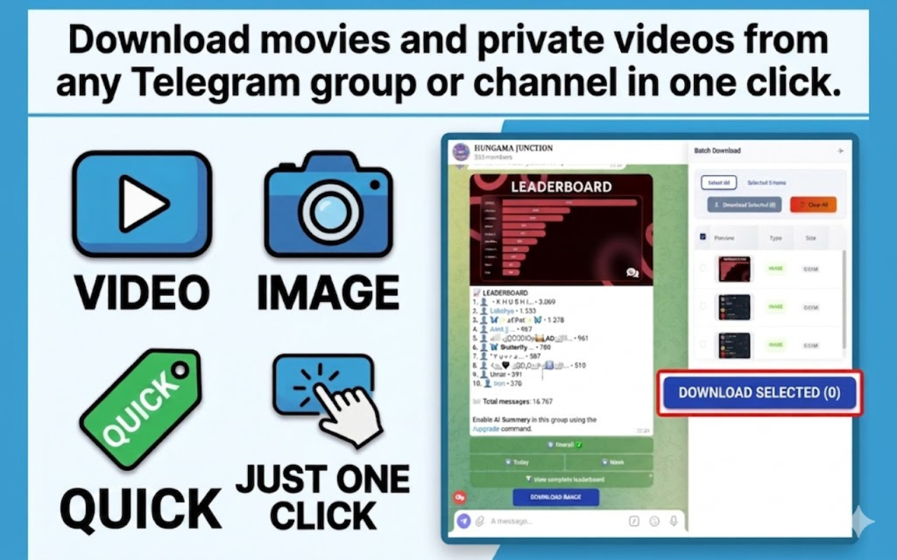 Telegram 视频下载器 2026 - Telegram 隐私媒体下载器(免费无限) - 截图 3