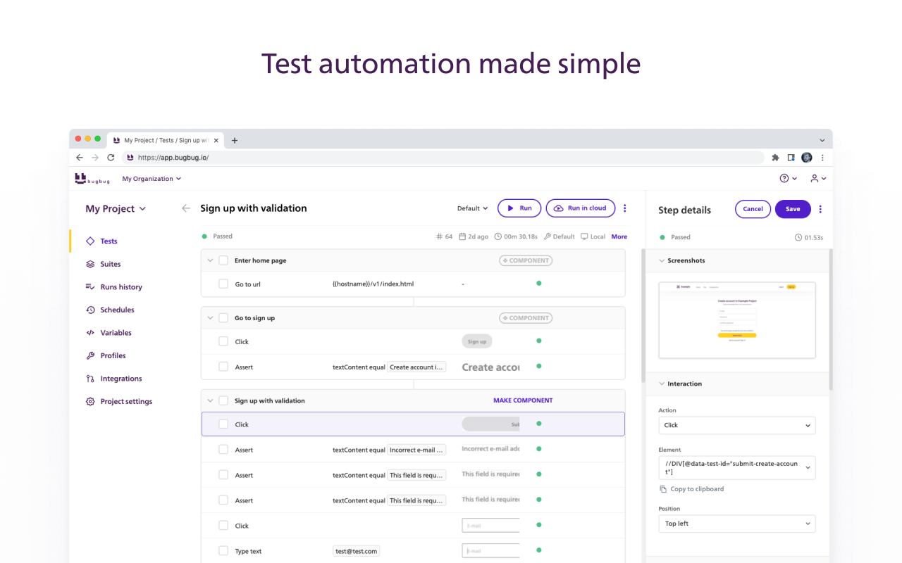 BugBug Automation Testing - 截图 3