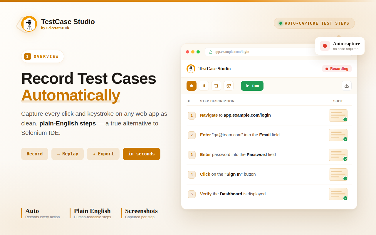 TestCase Studio - Selenium IDE - 截图 1