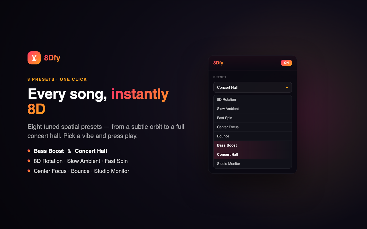 8D Audio & Spatial Sound — 8Dfy - 截图 1