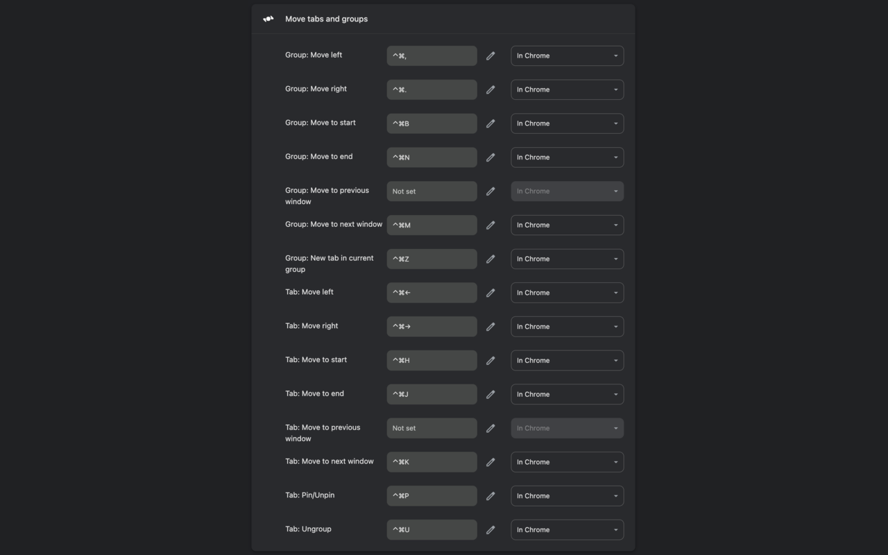 Move tabs and groups - 截图 1