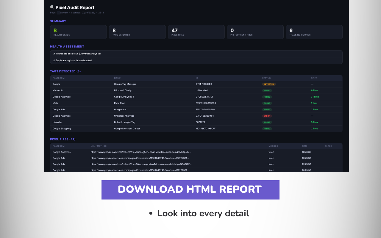Pixel Auditor: Tag, PII & Consent Mode Inspector - 截图 4