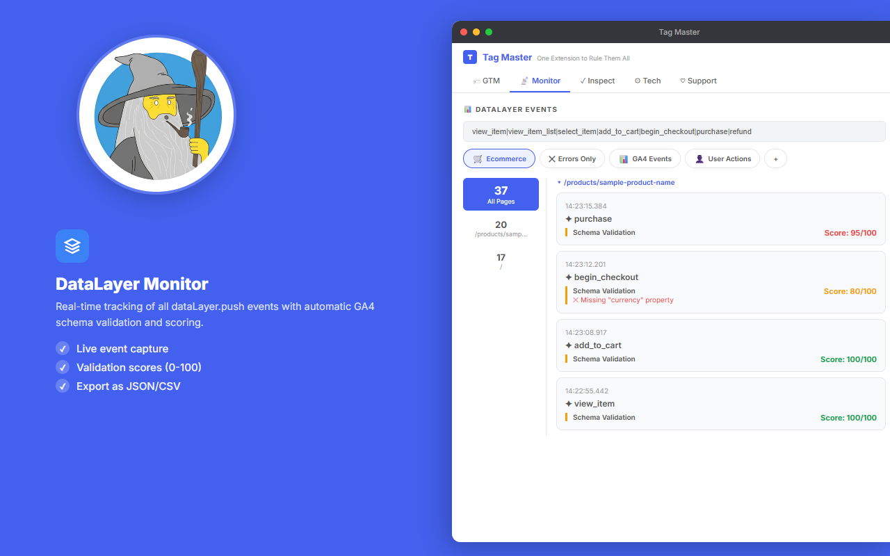 Tag Master – GTM & GA4 Debugger, DataLayer Inspector - 截图 4