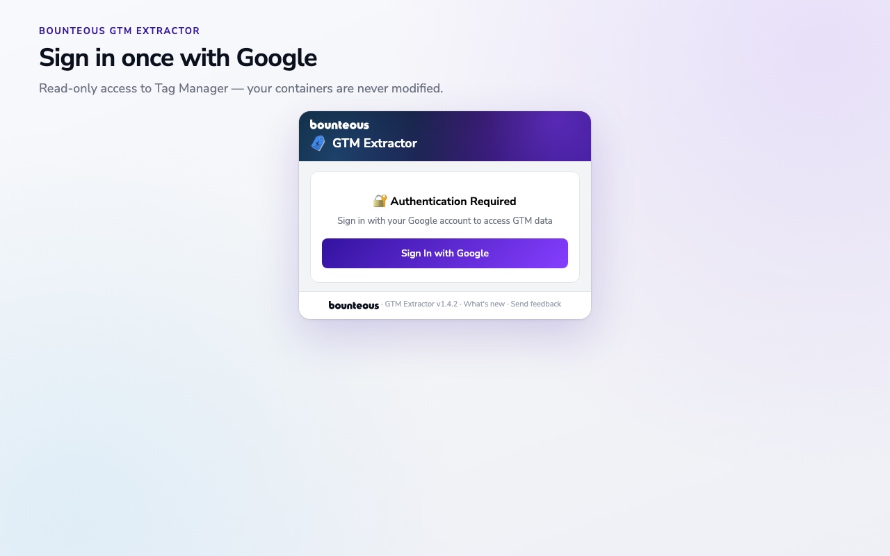 Bounteous GTM Extractor - 截图 1