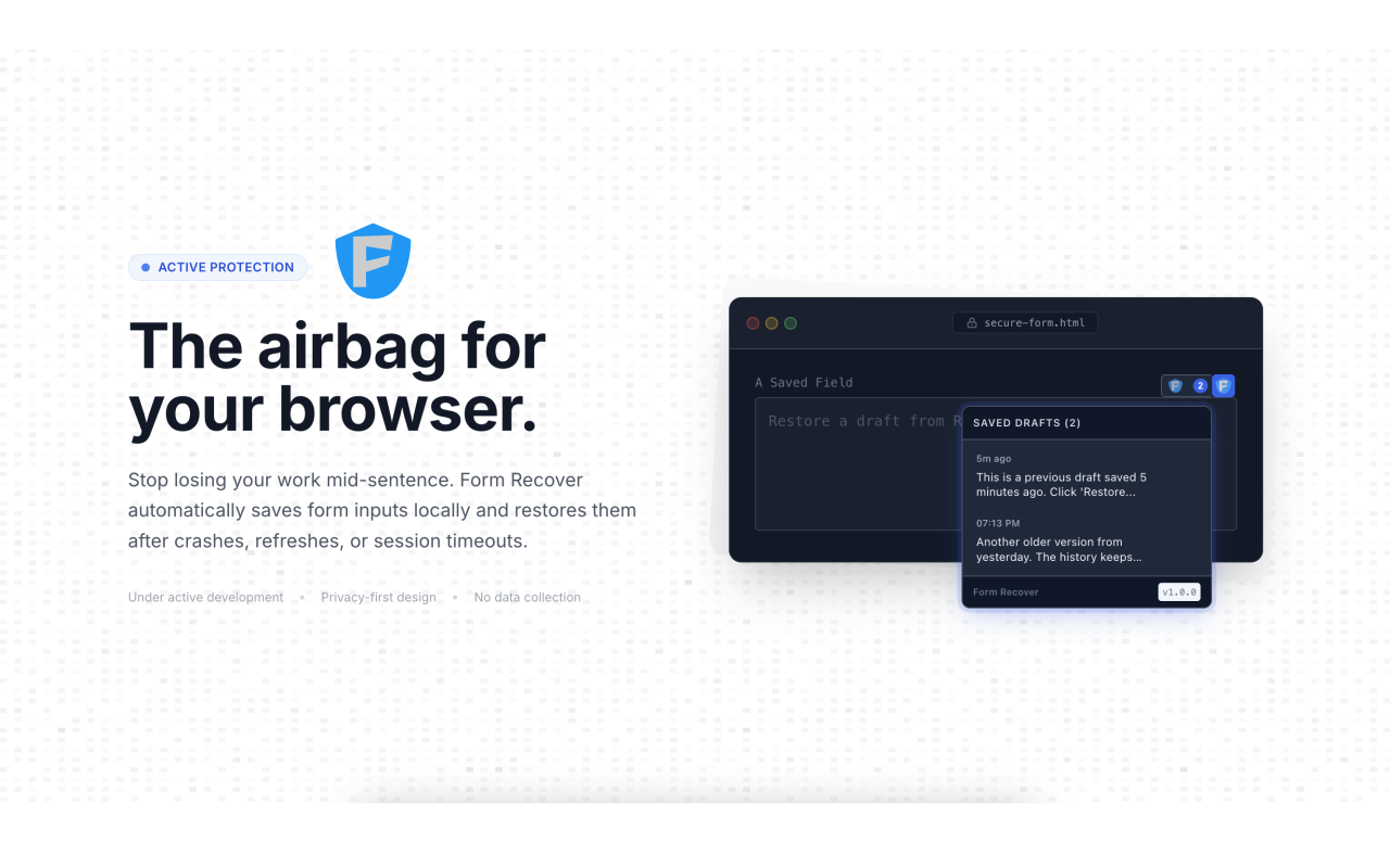 Form Recover - 截图 3