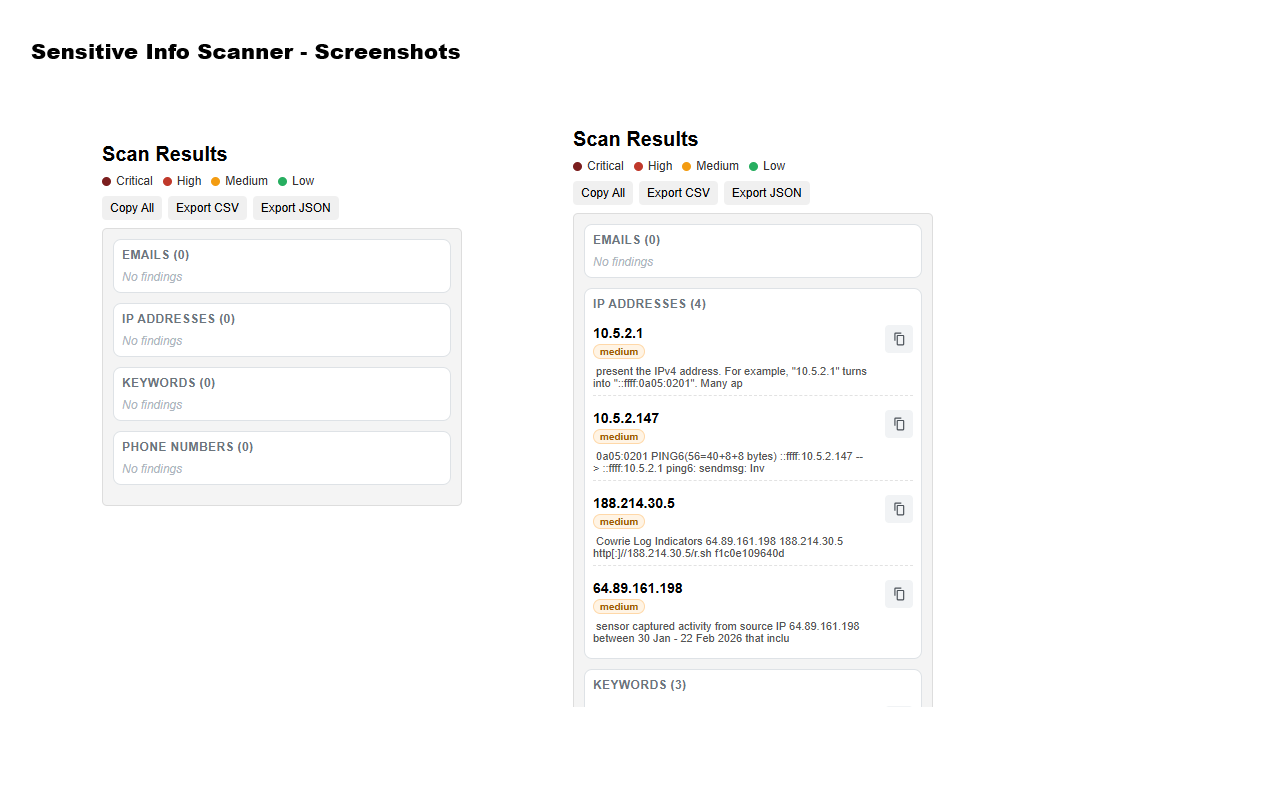 Sensitive Info Scanner - 截图 1
