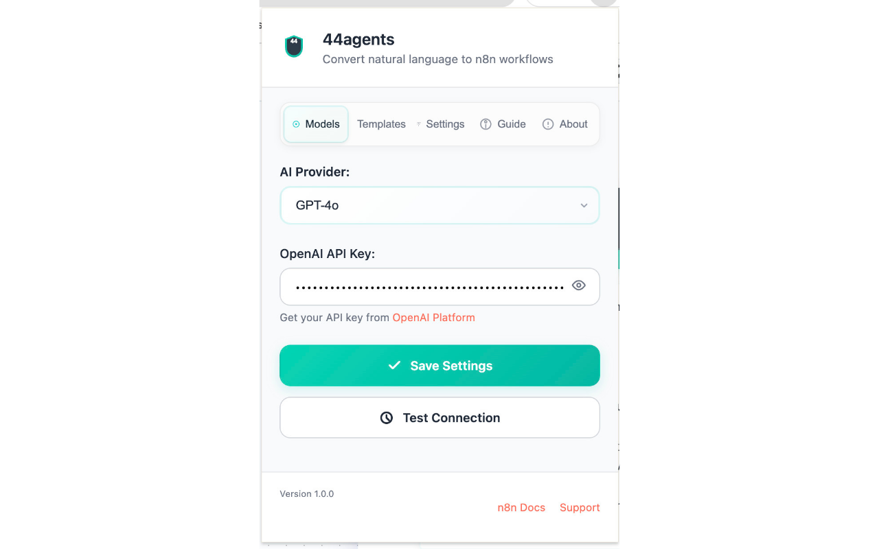 44agents - AI n8n Workflow Generator - 截图 3