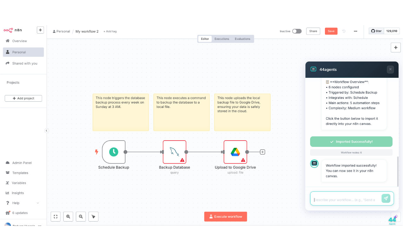44agents - AI n8n Workflow Generator - 截图 5