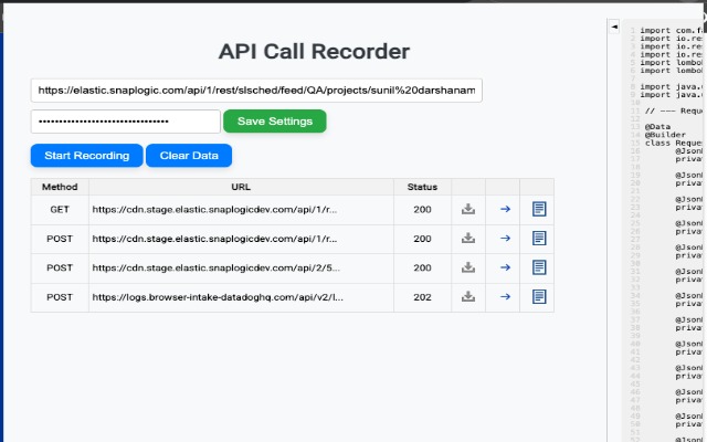 API Call Recorder - 截图 1
