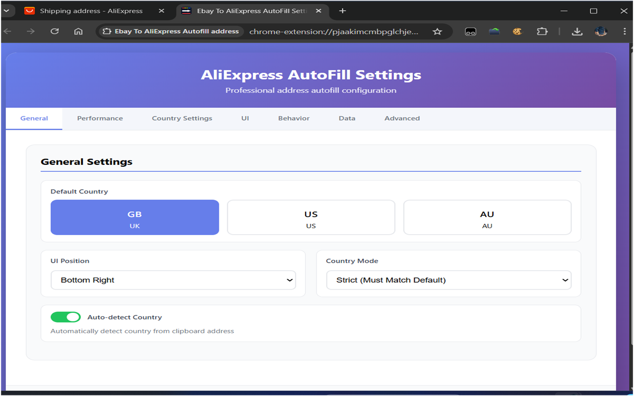 Ebay To AliExpress Autofill address - 截图 1