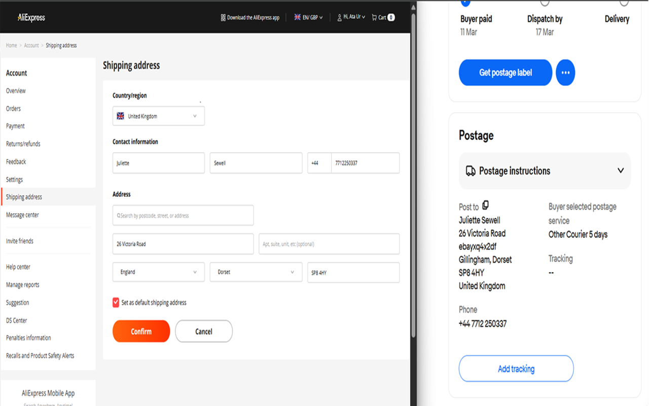 Ebay To AliExpress Autofill address - 截图 4