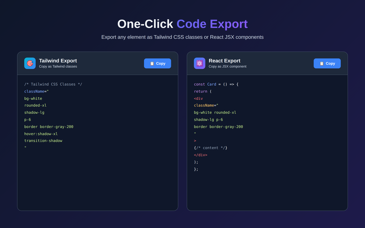 Tailwind CSS Inspector - Visual Design Analyzer & Code Exporter - 截图 1