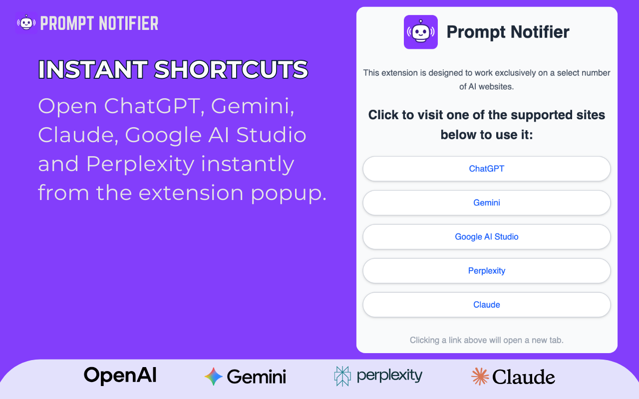 Prompt Notifier: Sound Alerts for ChatGPT, Gemini, Claude, AI Studio & More - 截图 2
