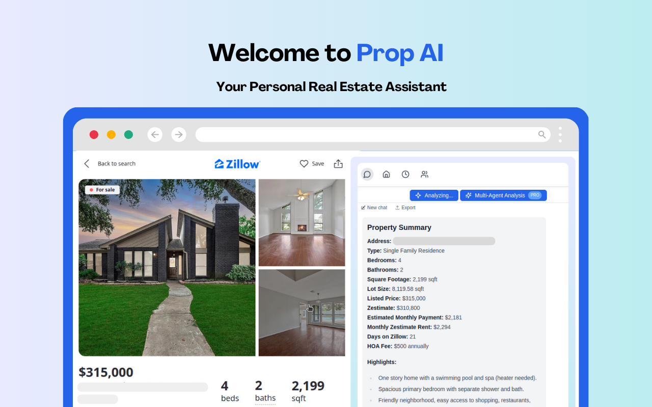 Prop AI: Chat with your personal real estate assistant - 截图 1