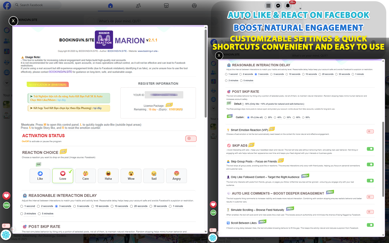 MIXTOOL - Auto Like & Heart Reaction for Natural Facebook Engagement - 截图 3