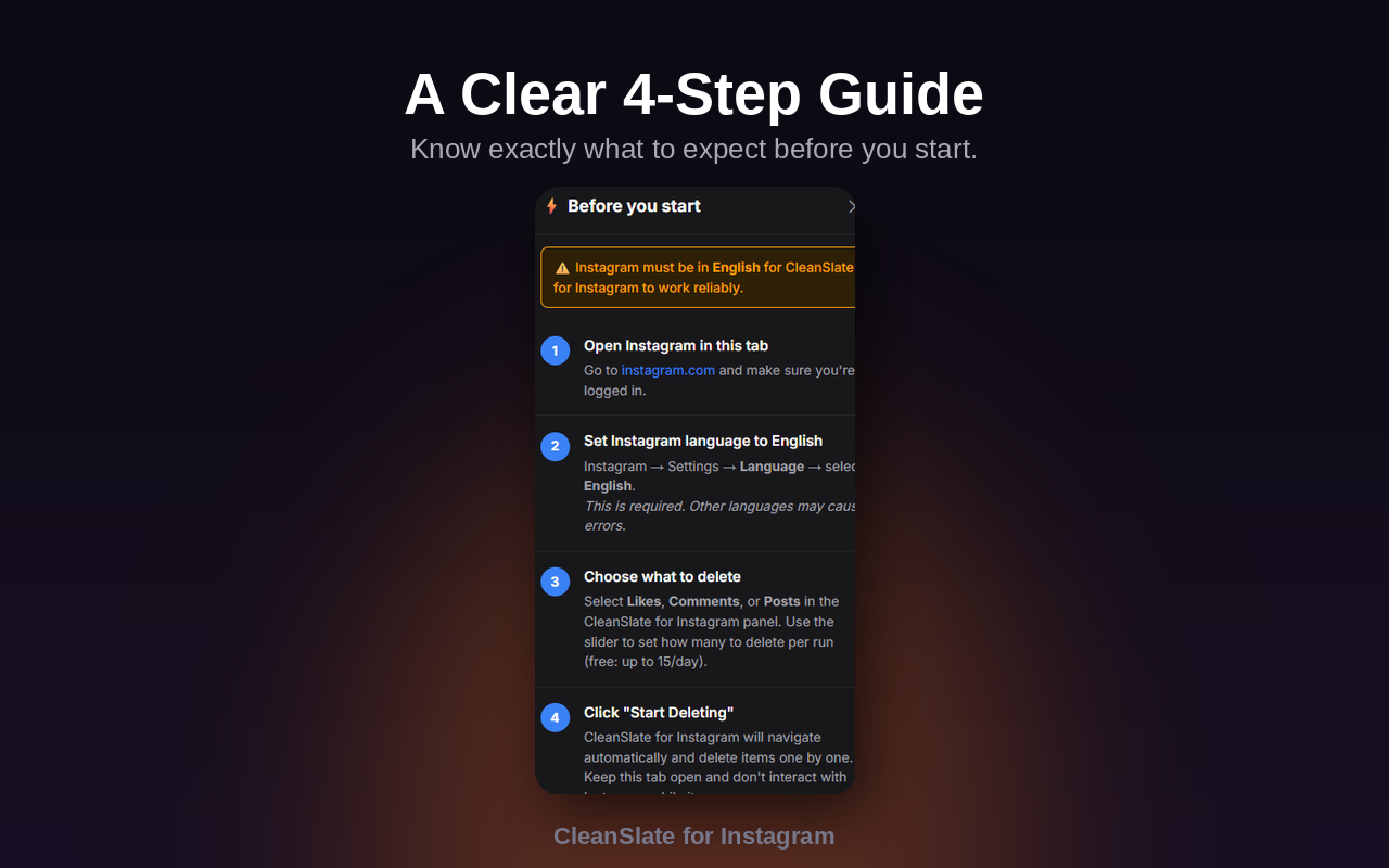 CleanSlate for Instagram - 截图 1