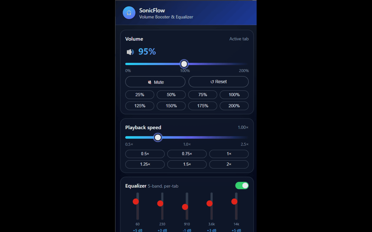 SonicFlow – Volume Booster & Equalizer - 截图 1
