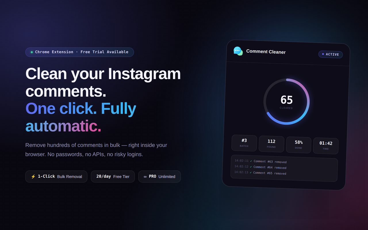 Comment Cleaner — Bulk Remove Instagram Comments - 截图 2