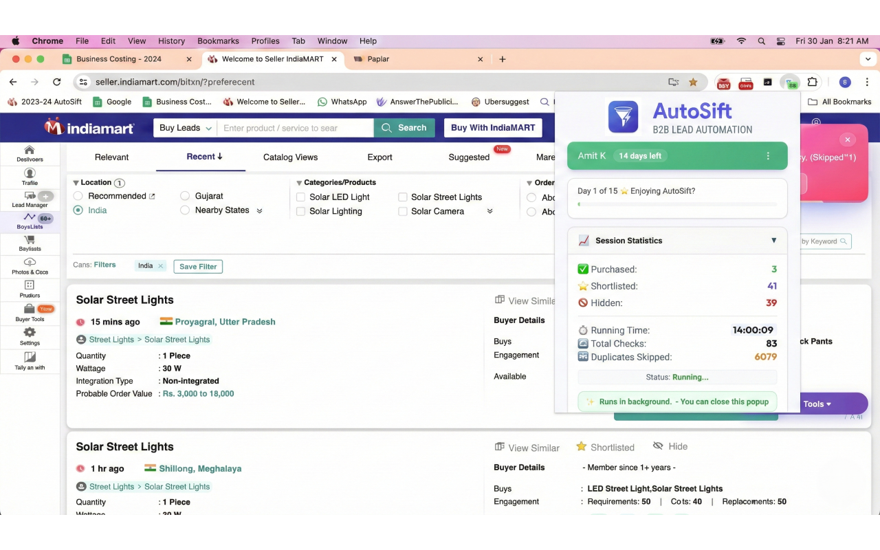 AutoSift - B2B Lead Automation - 截图 1