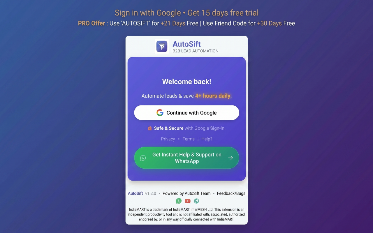AutoSift - B2B Lead Automation - 截图 3