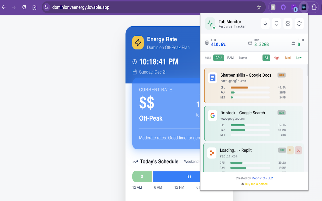 Tab Resource Monitor - 截图 1