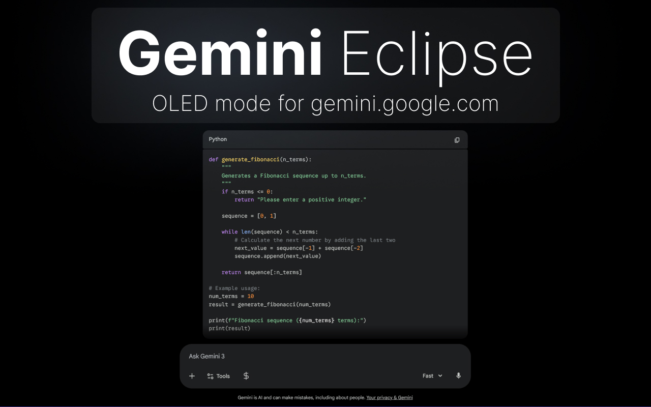 Eclipse: OLED Theme for Gemini - 截图 1