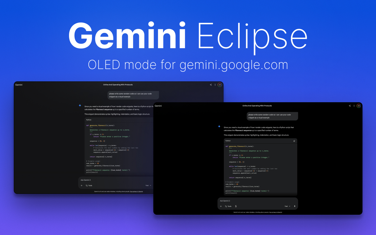 Eclipse: OLED Theme for Gemini - 截图 2