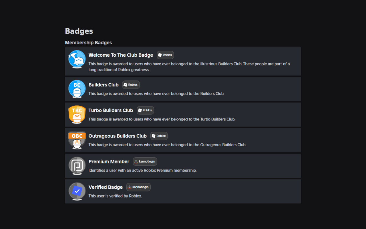 Roblox Badge Restorer - 截图 4