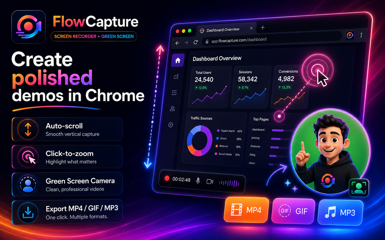 FlowCapture - Screen Recorder + Green Screen - 截图 3