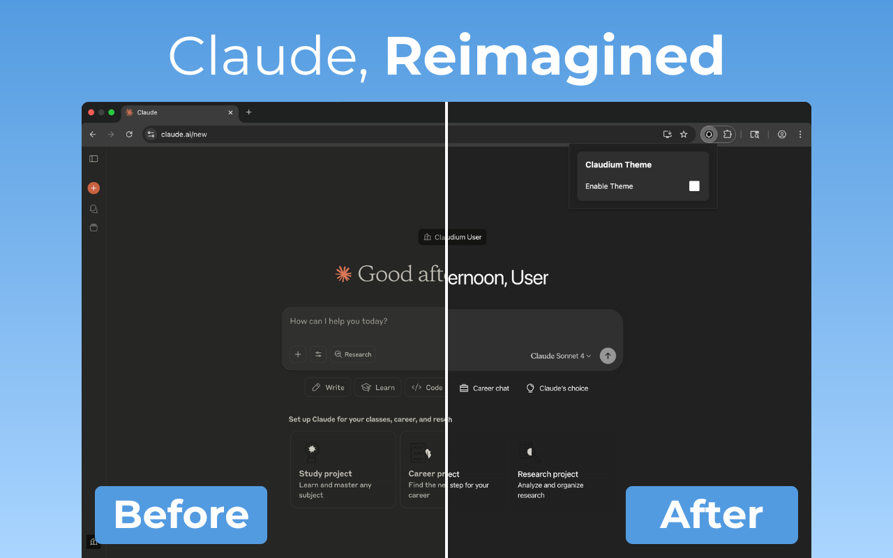 Claudium - Claude Chat with ChatGPT Style Modern UI Light and Dark Theme - 截图 1