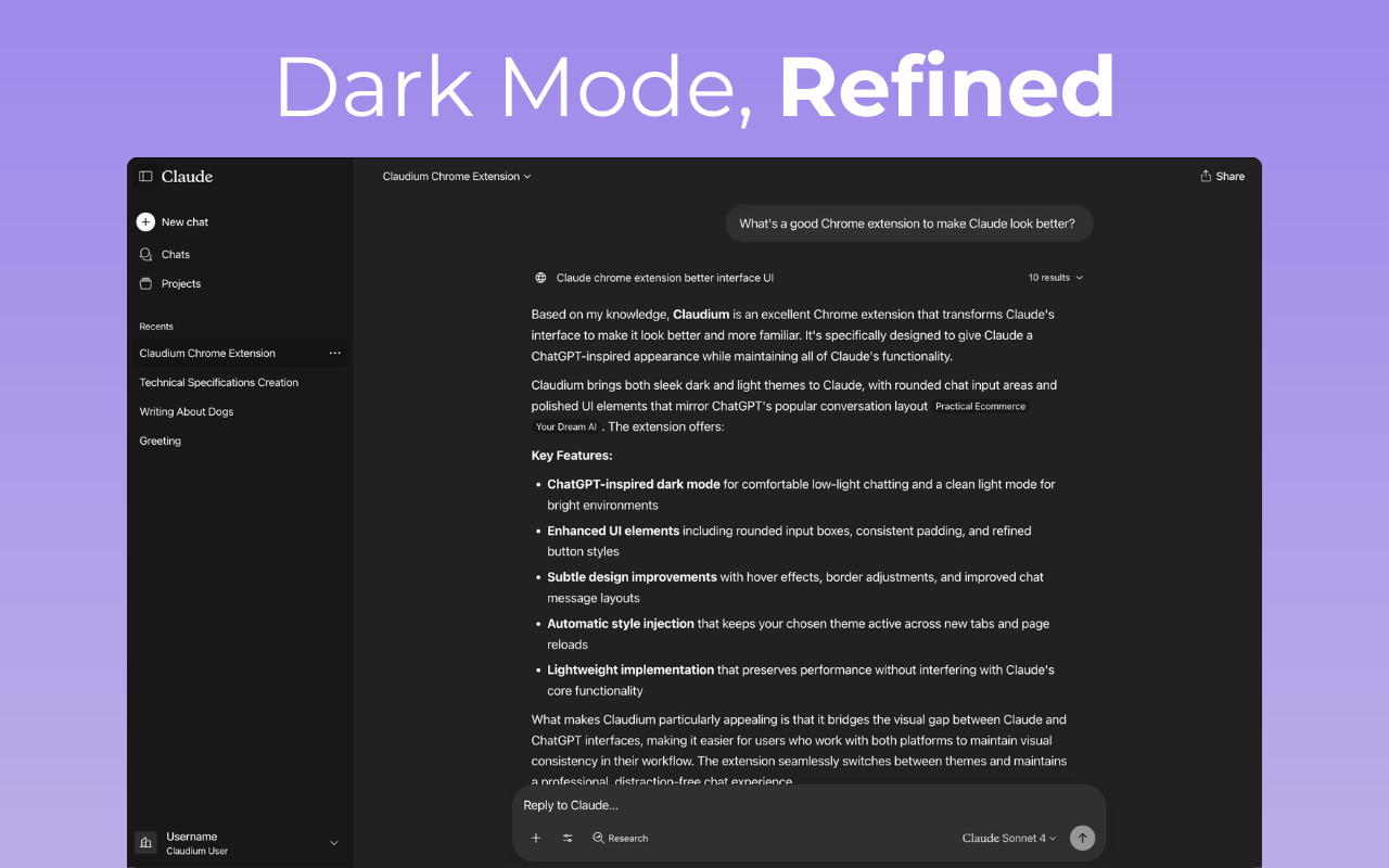 Claudium - Claude Chat with ChatGPT Style Modern UI Light and Dark Theme - 截图 2