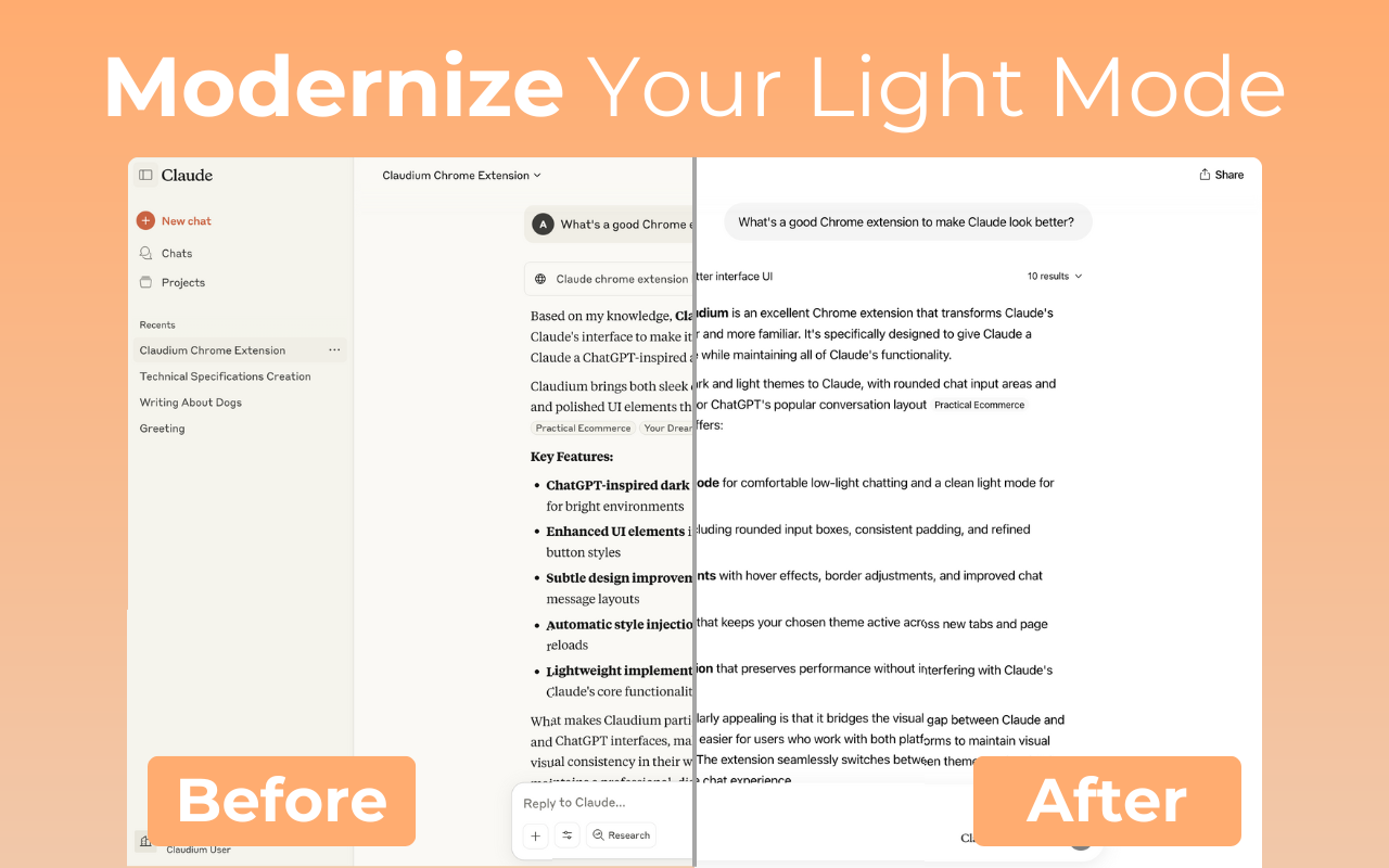 Claudium - Claude Chat with ChatGPT Style Modern UI Light and Dark Theme - 截图 5