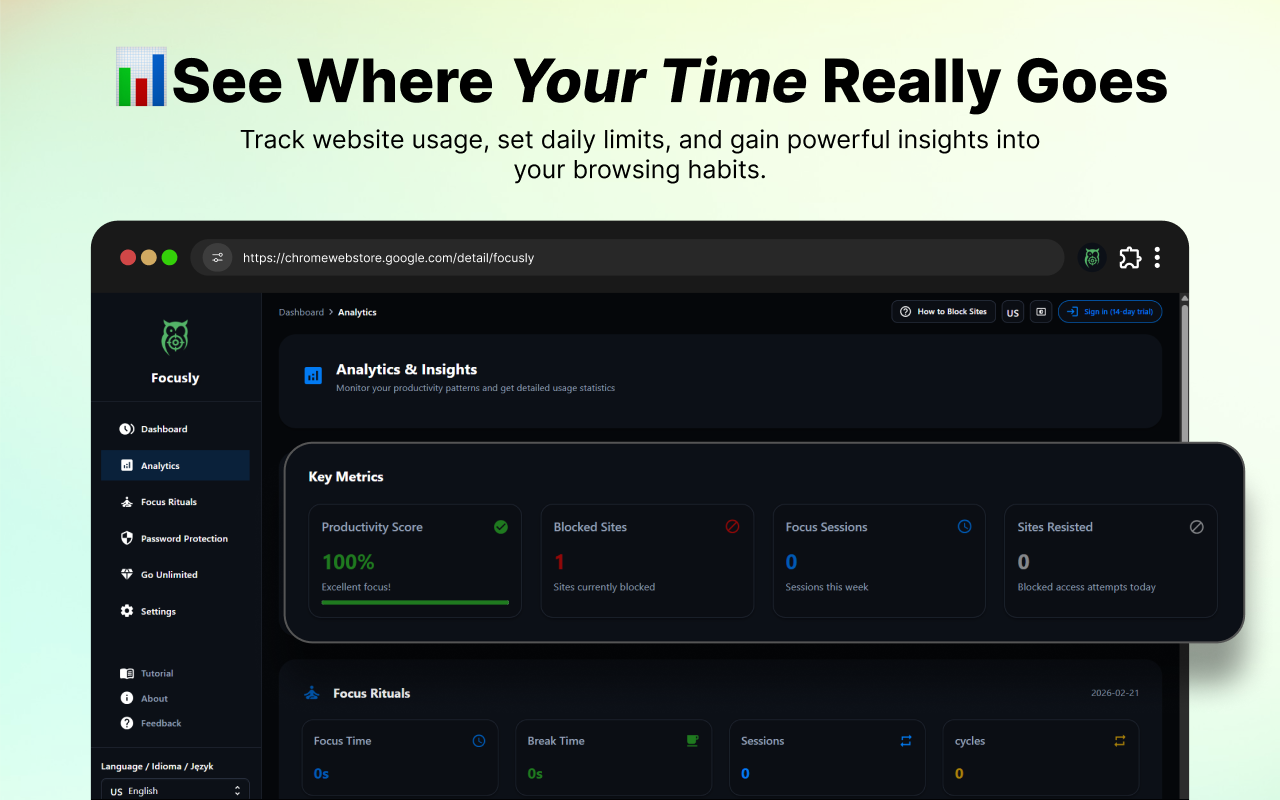 Focusly – Block YouTube Creators, Shorts & Distracting Websites - 截图 3