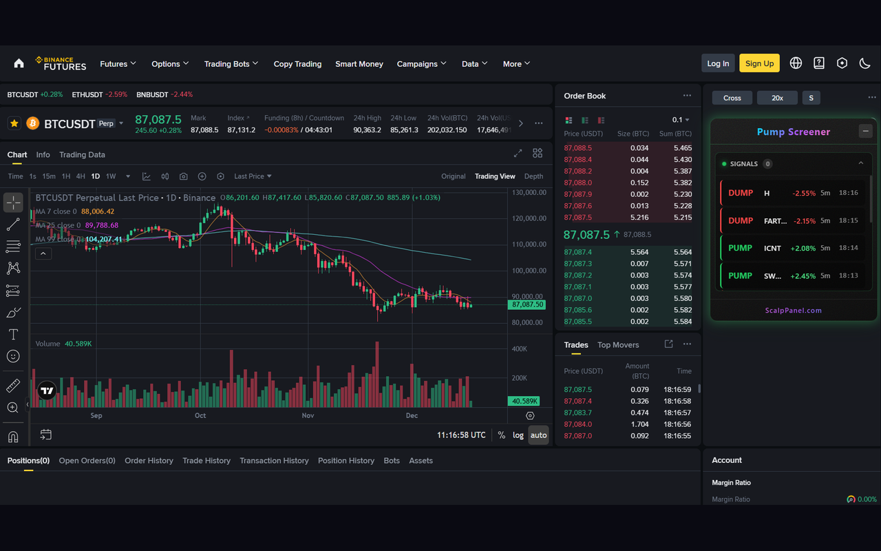 Pump Screener for Binance Futures - 截图 1