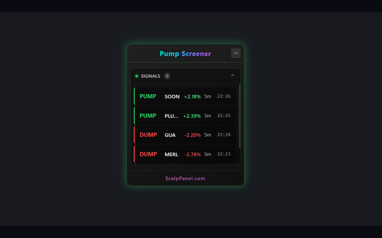 Pump Screener for Binance Futures - 截图 2