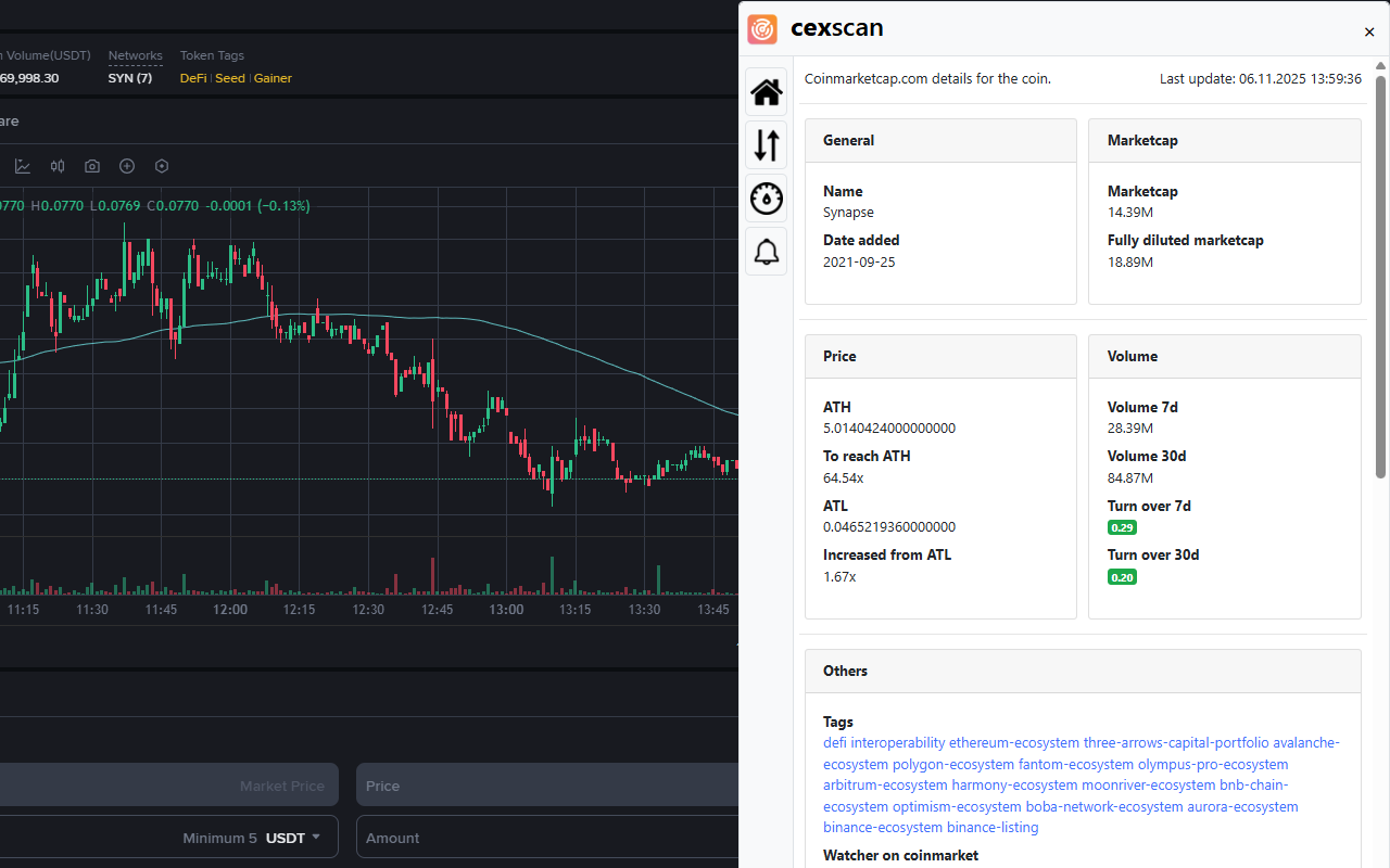 cexscan - Crypto exchange scanner - 截图 2
