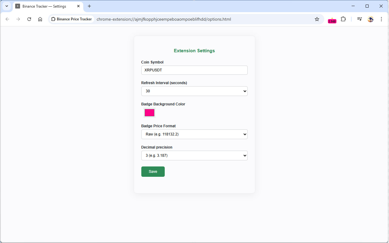 Crypto Price Tracker for Binance - 截图 2