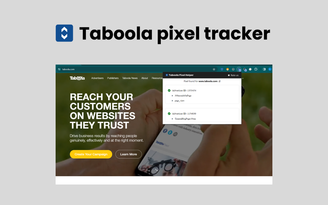 Taboola Pixel Tracker - 截图 1