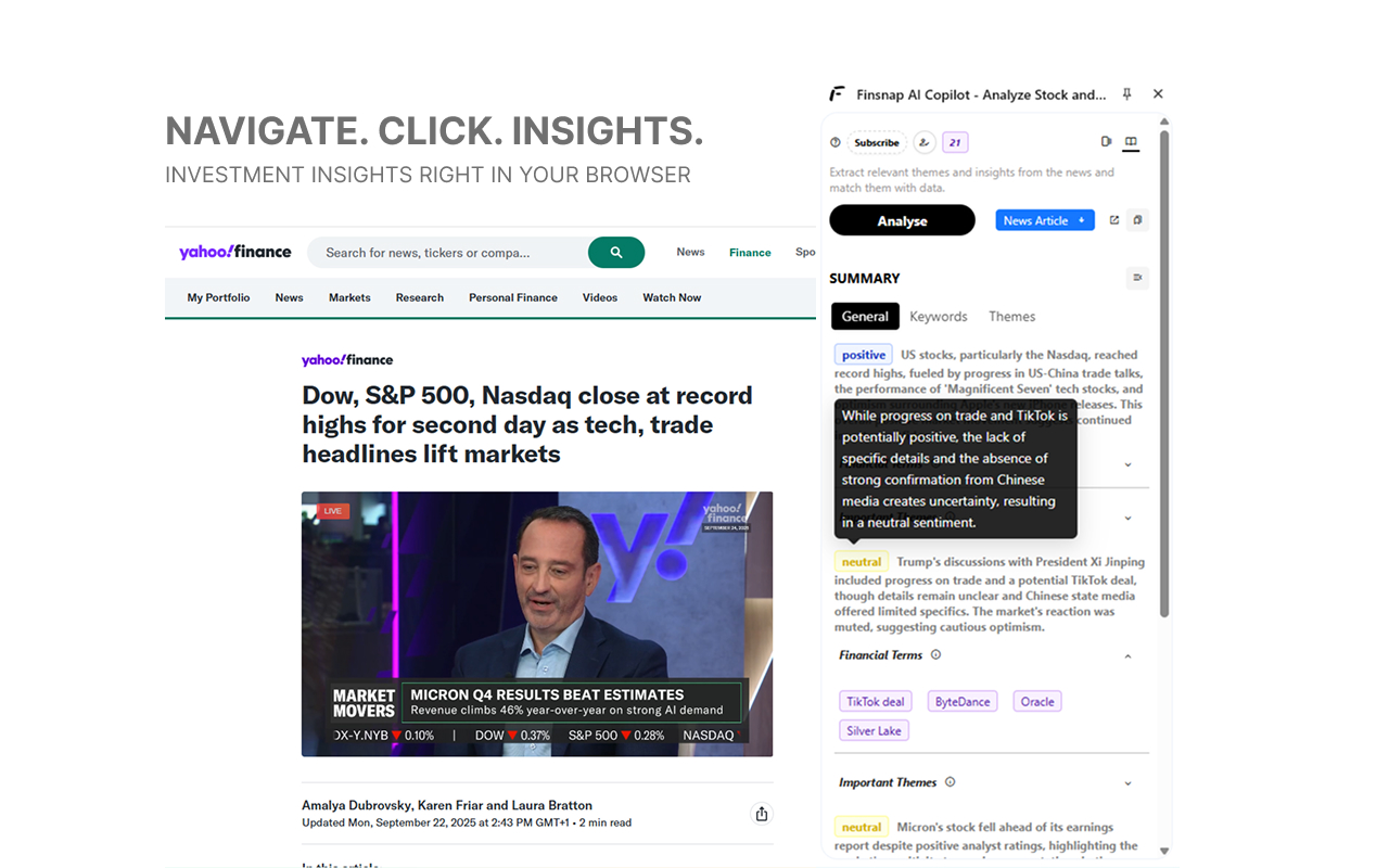Finsnap AI Copilot - Analyze Stock and Investment News - 截图 2