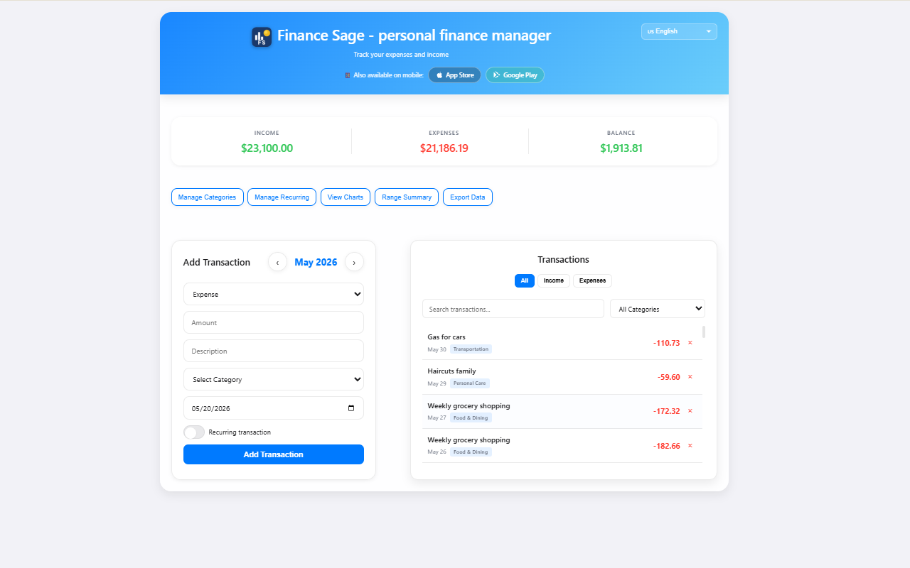 Finance Sage - personal finance manager - 截图 3