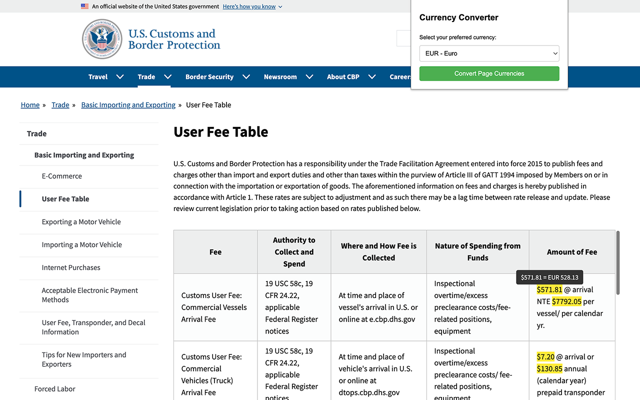 Currency Converter for webpages - 截图 1
