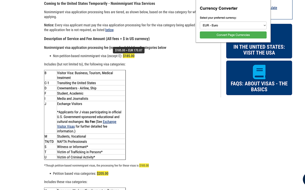 Currency Converter for webpages - 截图 4
