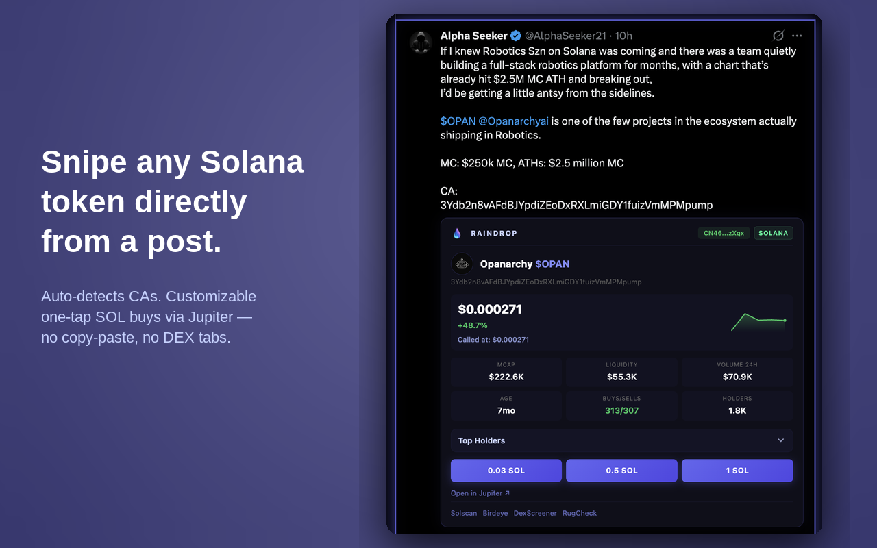 Raindrop — Self-custodial X Trading Overlay - 截图 4