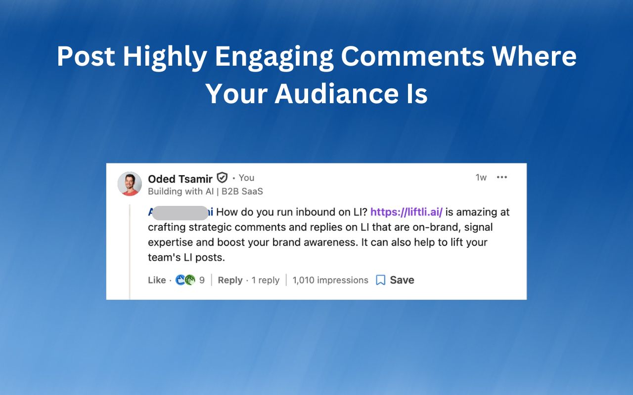 Liftli – AI Comments That Build Authority - 截图 2