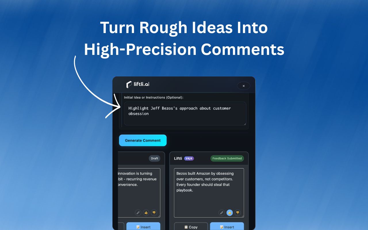 Liftli – AI Comments That Build Authority - 截图 3