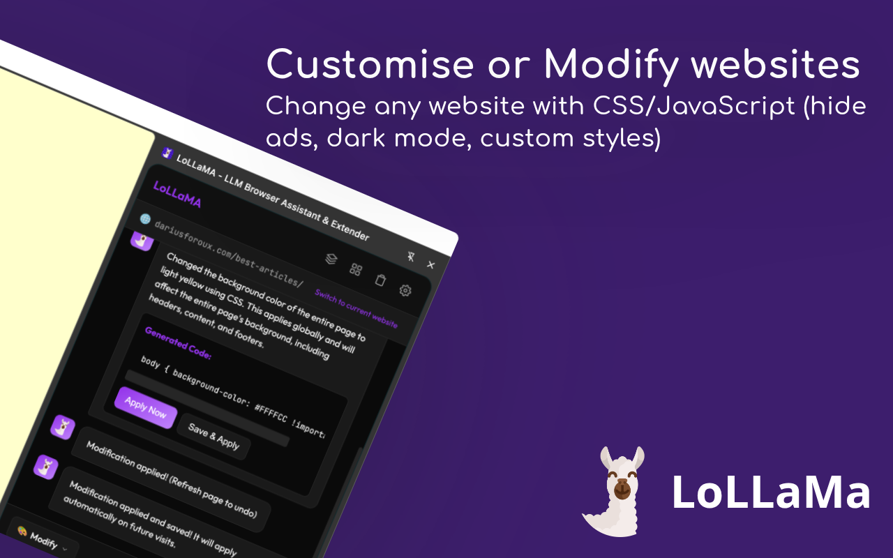 LoLLaMA - Open Source AI Browser Assistant - 截图 4