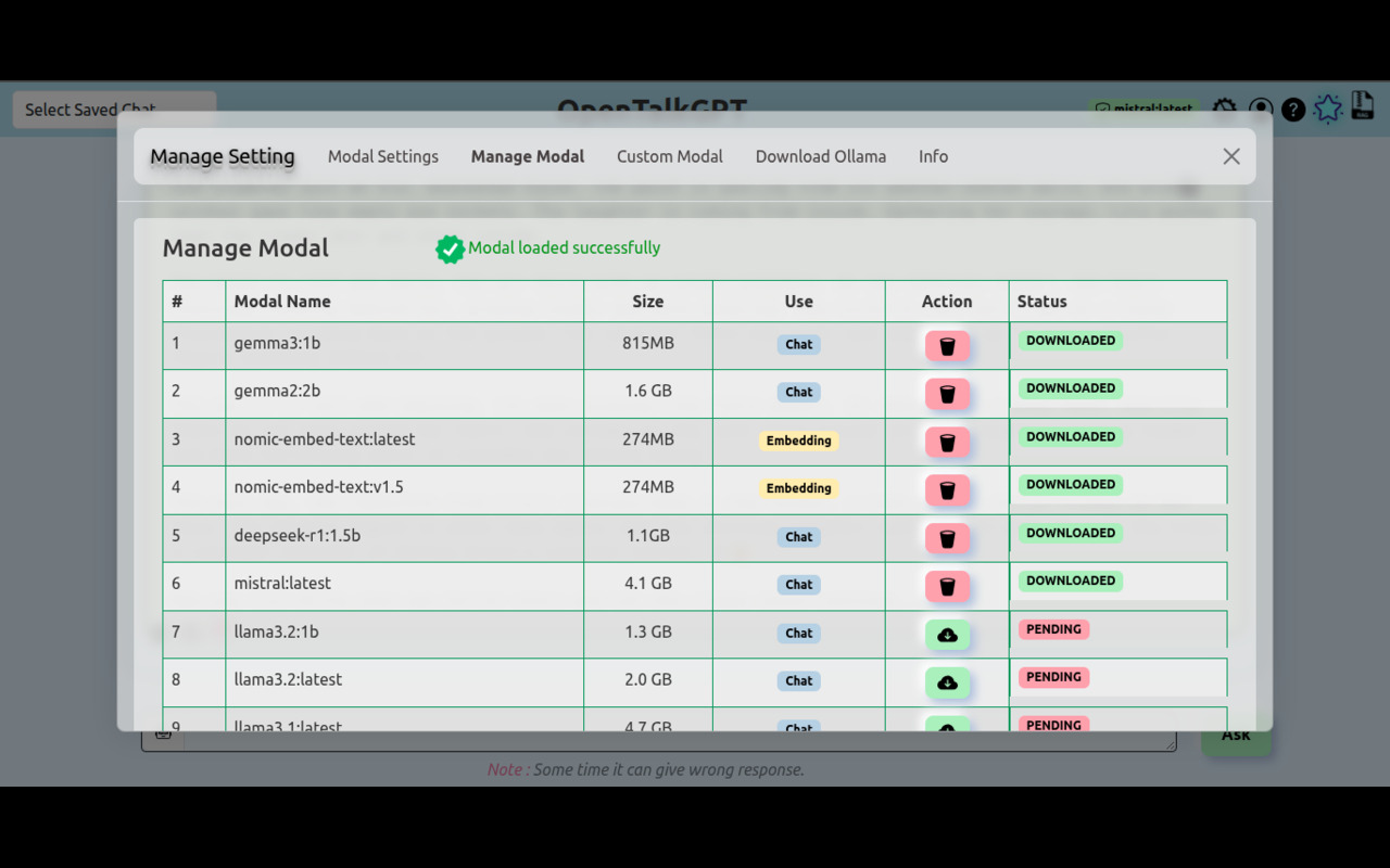 OpenTalkGPT - UI to access DeepSeek,Llama or open source modal with rag. - 截图 5