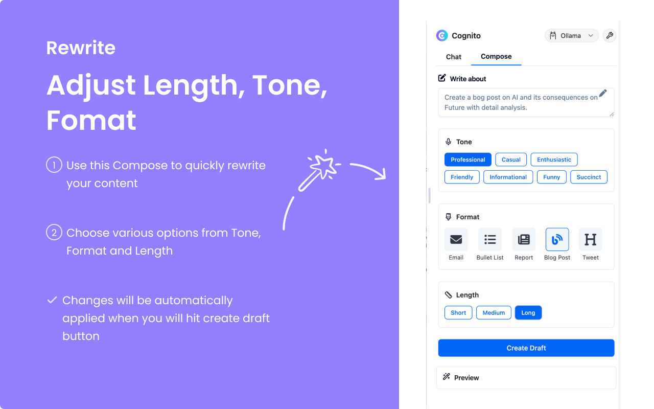 Cognito — AI sidebar: Built-in AI, Ollama, OpenAI & Gemini - 截图 4