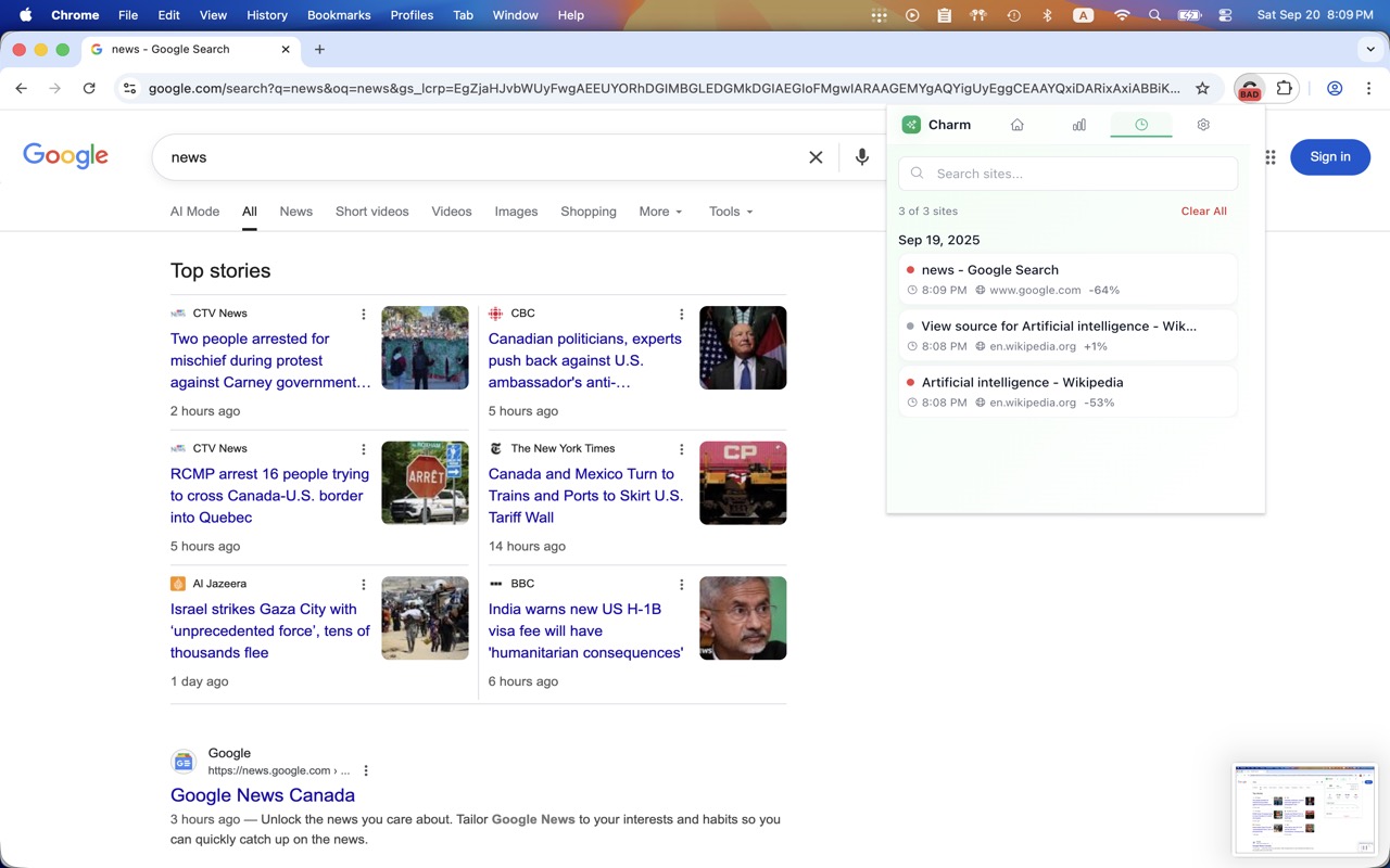 Charm: Your Browser's Wellness Monitor - 截图 2