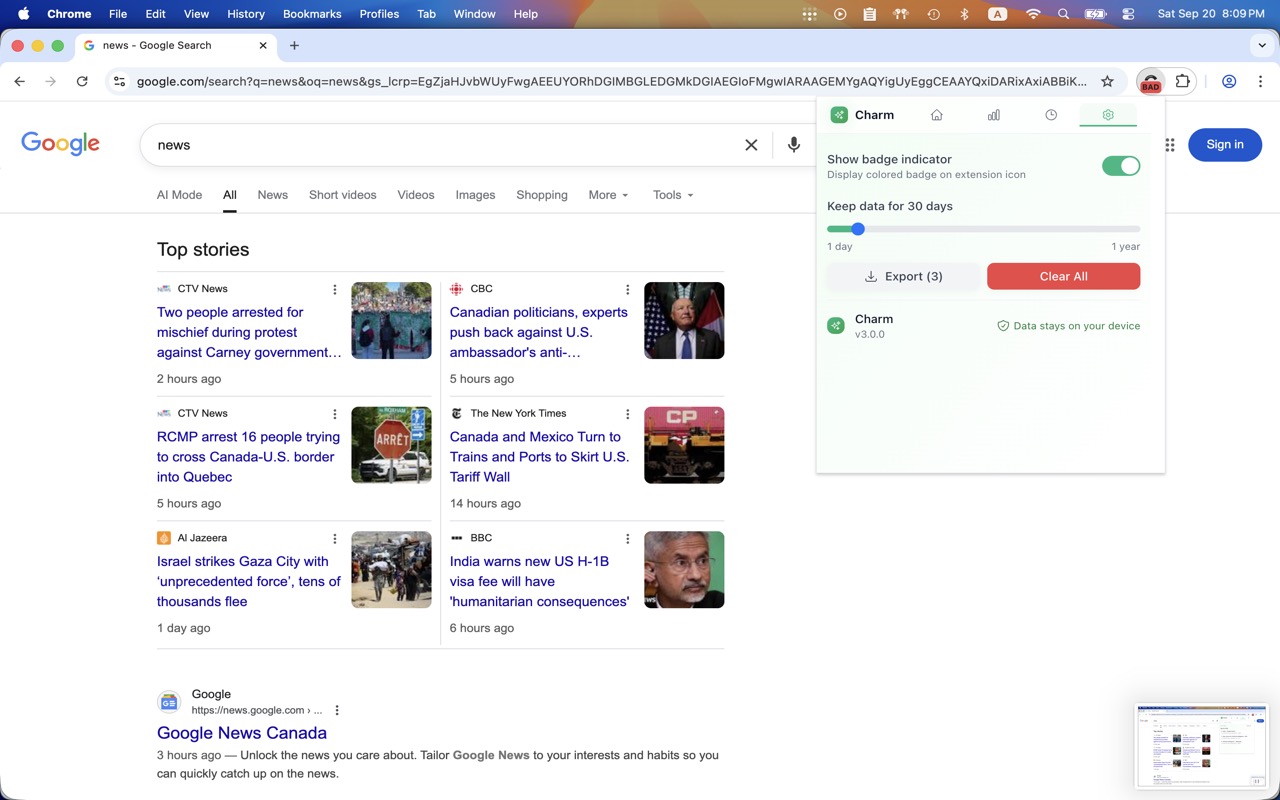 Charm: Your Browser's Wellness Monitor - 截图 3